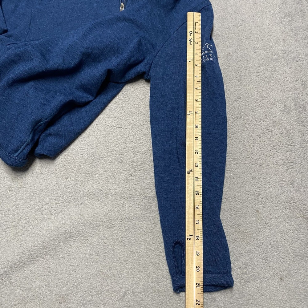 Icebreaker 1/4 Zip Mens Medium Blue Merino Wool Pullover Matakauri Resort - Picture 8 of 10